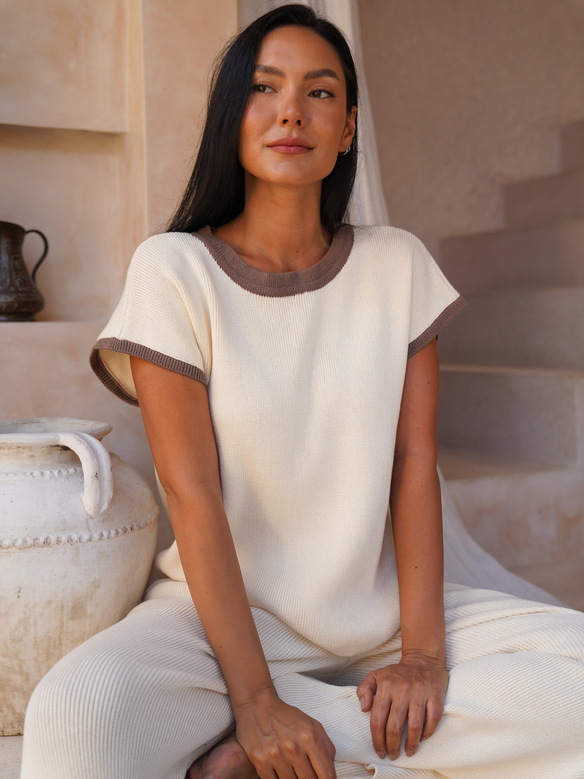 Whistler Top and Como pants Ivory set